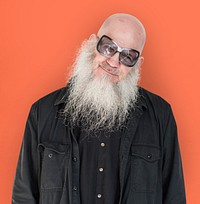 Men Adult Long Beard Wear Sunglasses Smile