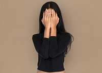 Women Hands Covering Face Studio
