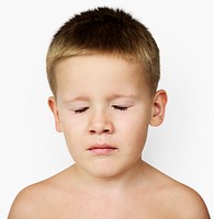 Caucasian Young Boy Eye Closed