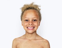 Young Girl Smiling Bare Chest