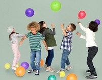 Children Smiling Happiness Playing Balloon