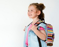 Portrait of a young girl with a backpack