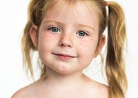 Portrait of a young girl with freckles