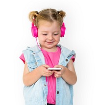 Little GIrl Smiling Happiness Music Headphones