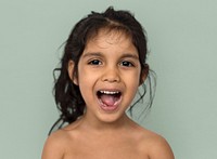 Asian Little Girl Smiling Happy Cheerful