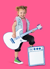 Portrait of a Little Blonde Caucasian Girl Smiling Isolated