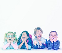 Group of kids having fun smiling together