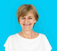 Senior Adult Woman Smiling Happiness Studio Portrait