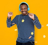 African Man Smiling Happiness Music Entertainment Studio Portrait
