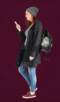 Woman Mobile Phone Communication Technology Portrait