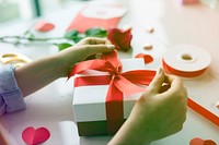 Hand handicraft create gift box