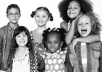Children Smiling Happiness Friendship Togetherness Studio Portrait