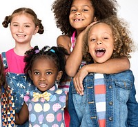 Children Smiling Happiness Friendship Togetherness Studio Portrait