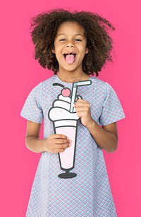 Little African Girl Enjoy Ice cream