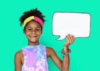 Little African Girl and Speech Bubble