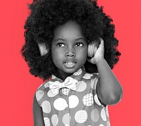 African Descent Child Headphones Music