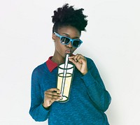 African Descent Woman Holding a Beverage