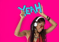 African Descent Female Yeah Headphones