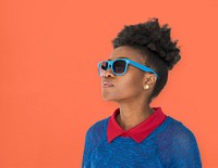 African Descent Afro Woman with Sunglasses