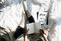Offline Is The New Luxury Woman Writing Sketch