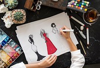 Designer Drawing Fashion Creative Dressmaker