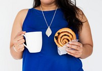 Woman Hands Hold Cup Bread