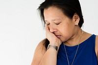Woman Sad Crying Depress Studio Portrait