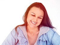 Senior woman smiling with positivity face expression portrait