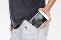 Man Tug Mobile Phone Pants Pocket