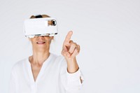 Woman on a Virtual Reality Device