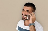 Caucasian Man Talking Phone Smile