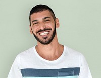 Middle Eastern Man Smiling Happiness Casual Studio Portrait
