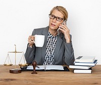 Woman Working Justice Scale Judgement Law