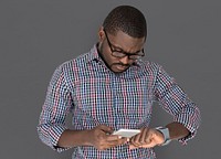 African descent is using smartphone