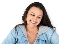 Woman Smiling Happiness Casual Studio Portrait