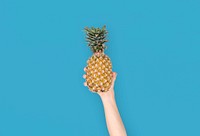 Human Hand Holding Pineapple Fruit Nutrition