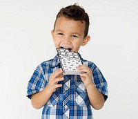 Boy Eating Papercraft Chocolate Bar