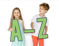 Little Children Holding A-Z Papercraft