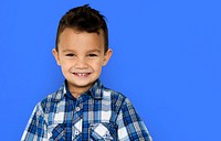 Little Boy Kid Adorable Smiling Cute Studio Portrait