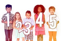 Kids Holding Symbol Number Icon