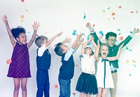 Group of kids celebrating in a party