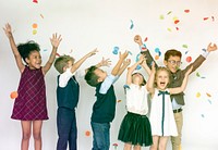 Group of kids celebrating in a party