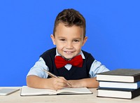 Little Boy Studious Smart Smile