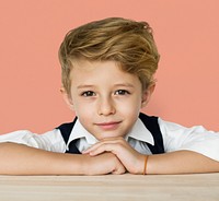 Little Boy Smart Adorable Focused