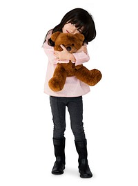 Little Girl Hugging Teddy Bear