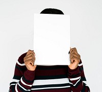 Person Holding Placard Studio Concept