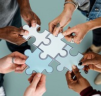 Group of people Holding Paper Jigsaw Puzzle