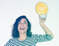Woman Hand Show Light Bulb Ideas