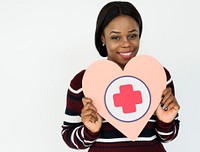 Woman Holding Healthcare First Aid Icon
