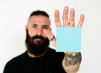 Person Holding Note Studio Concept